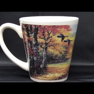 Linda Picken Duck Coffee Mug Autumn Scene Vintage